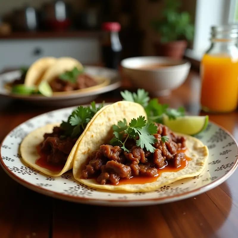 Tacos de Barbacoa de Res con Salsa de Tamarindo: Receta Mexicana Kahlo en Olla de Barro