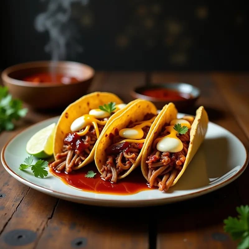 Tacos de Barbacoa con Salsa de Chipotle y Queso Fundido: Receta Tex-Mex para Amantes del Ahumado