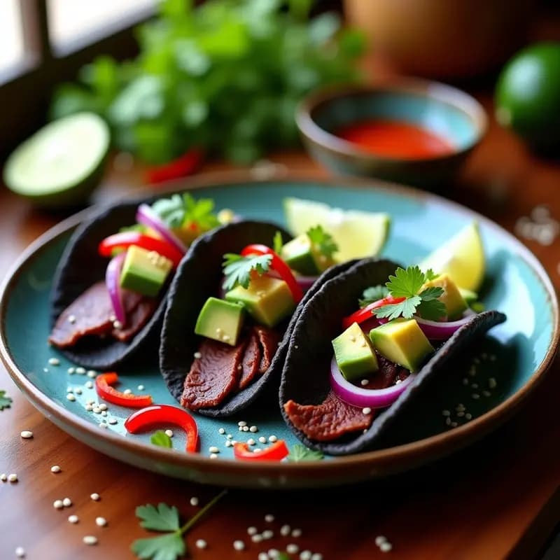 Tacos de barbaroa de Res y Aguacate: Receta Mexicana de Estilo Koreano