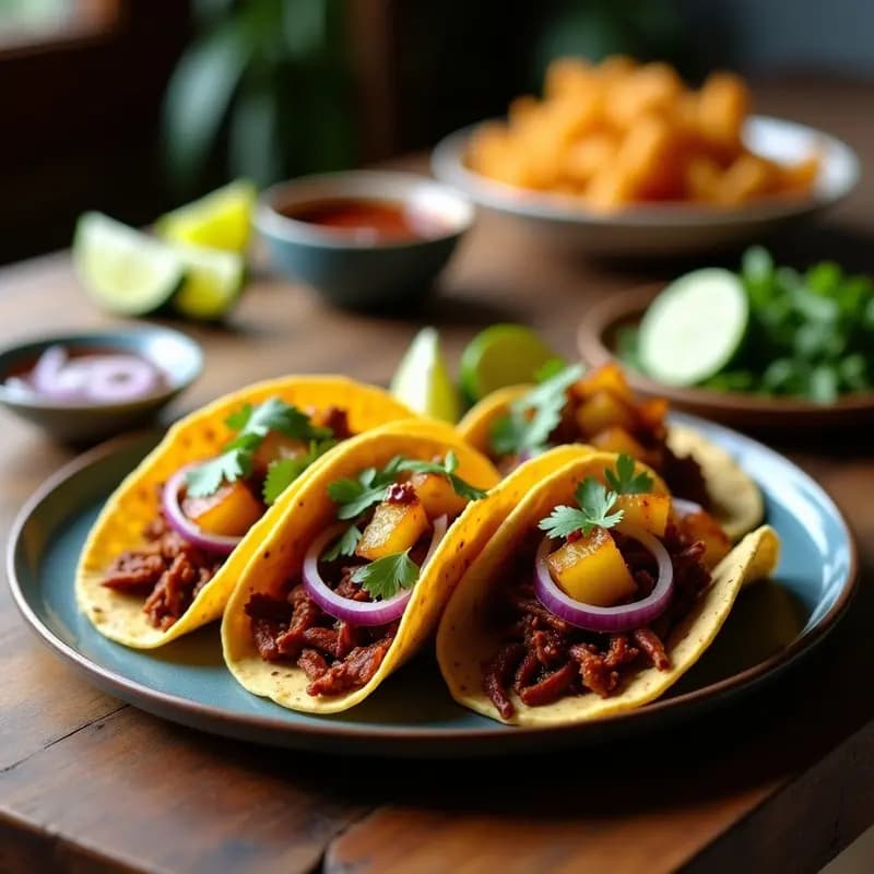 Tacos de Barbacoa de Ananas y Jackfruit: Receta Mexicana Vegana con Sabor Ahumado