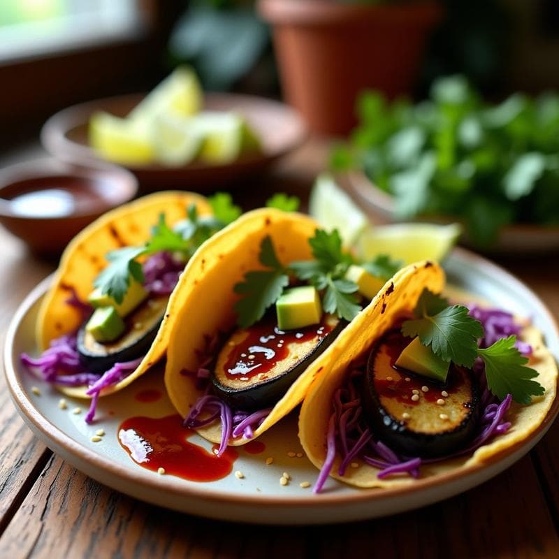 Tacos de Berenjena Ahumada: Receta Vegana en Airfryer con Sabor a Fuego en 15 Minutos