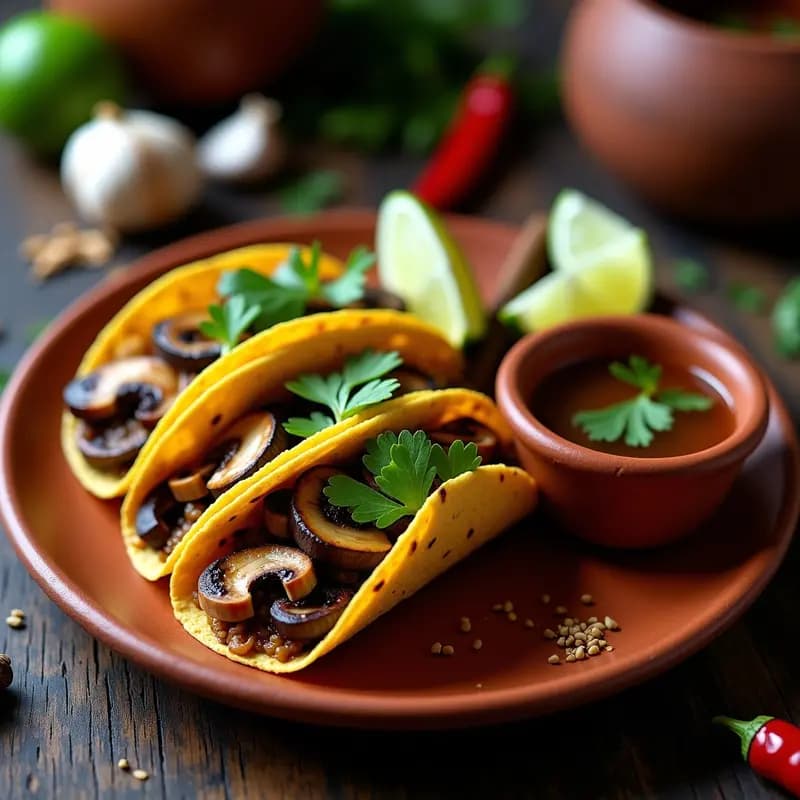 Tacos de Birria de Champiñones con Consomé Vegetal: Receta Mexicana Vegana y Reconfortante