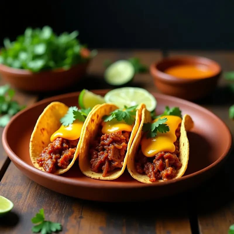 Tacos de Birria Vegana con Queso: Receta Express en Airfryer con Toque de Achote