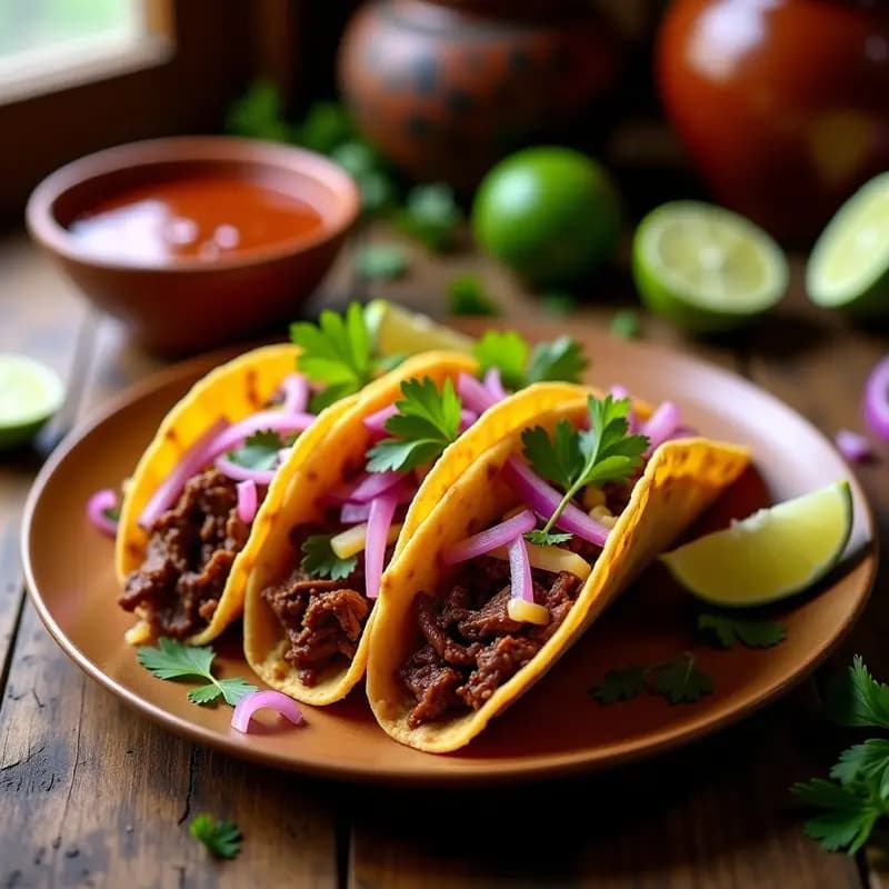 Tacos de Birria de Res con Consortium de Quesos y Cebolla Morada: Receta Mexicana en Airfryer