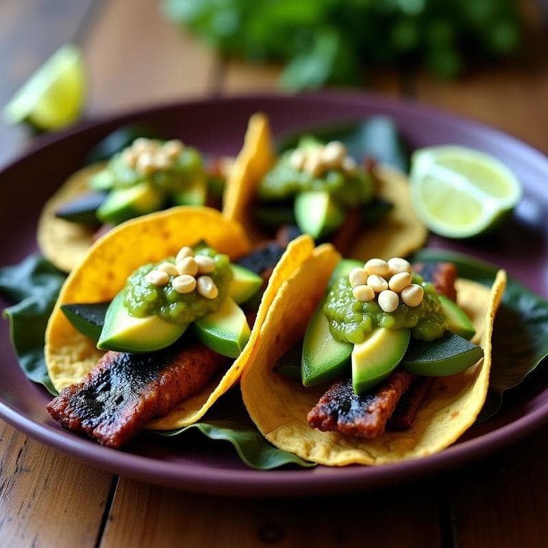 Tacos de Cactus Asado con Salsa Verde: Receta Mexicana Vegana y Alta en Fibra