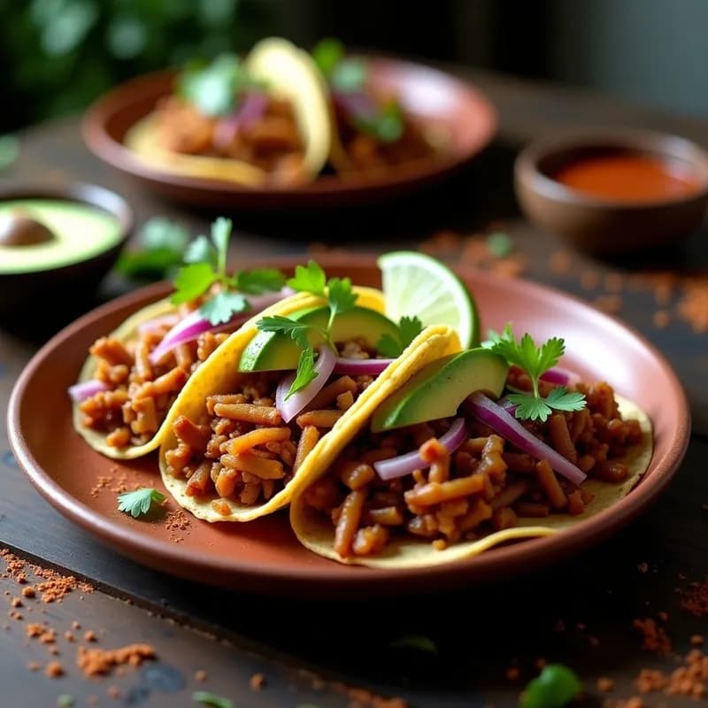 Tacos de Café Ahumado Veganos: Receta Crujiente con Jackfruit y Especias en 25 Minutos