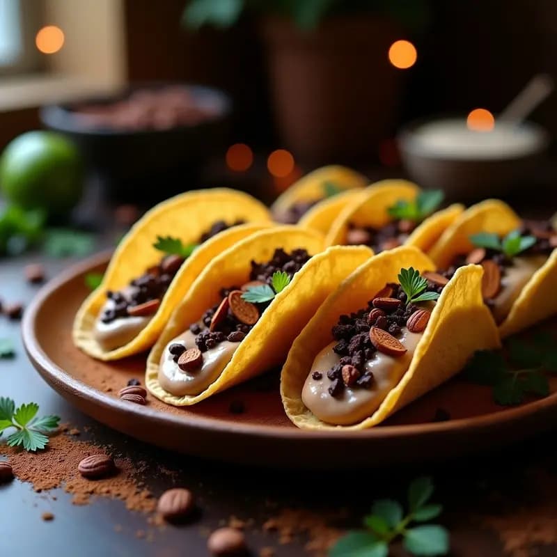 Tacos de Café y Nibs de Cacao: Postre Mexicano Sin Horno y Alta en Energía