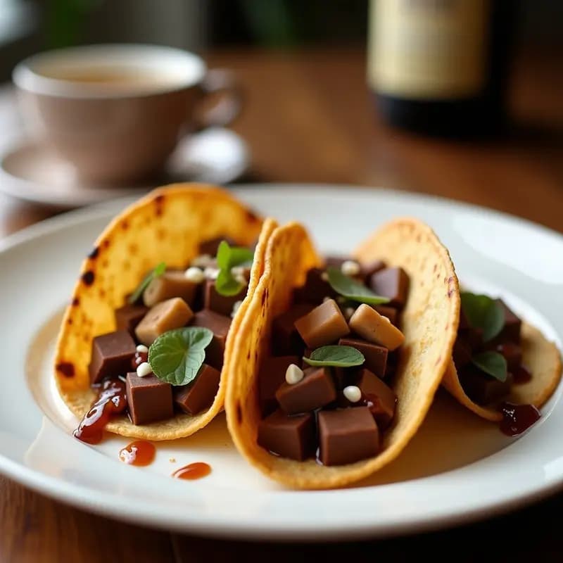 Tacos de Café con Chocolate Amargo: Postre Express Sin Horno en 15 Minutos