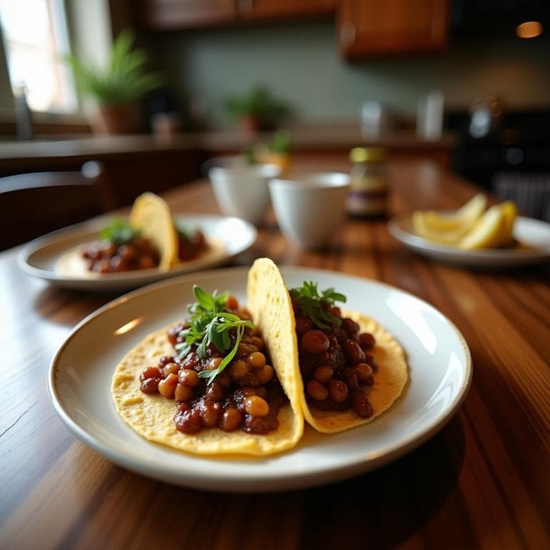 Tacos de Café y Especias con Salsa de Chocolate Amargo: Postre Vegano Sin Azúcar Viral