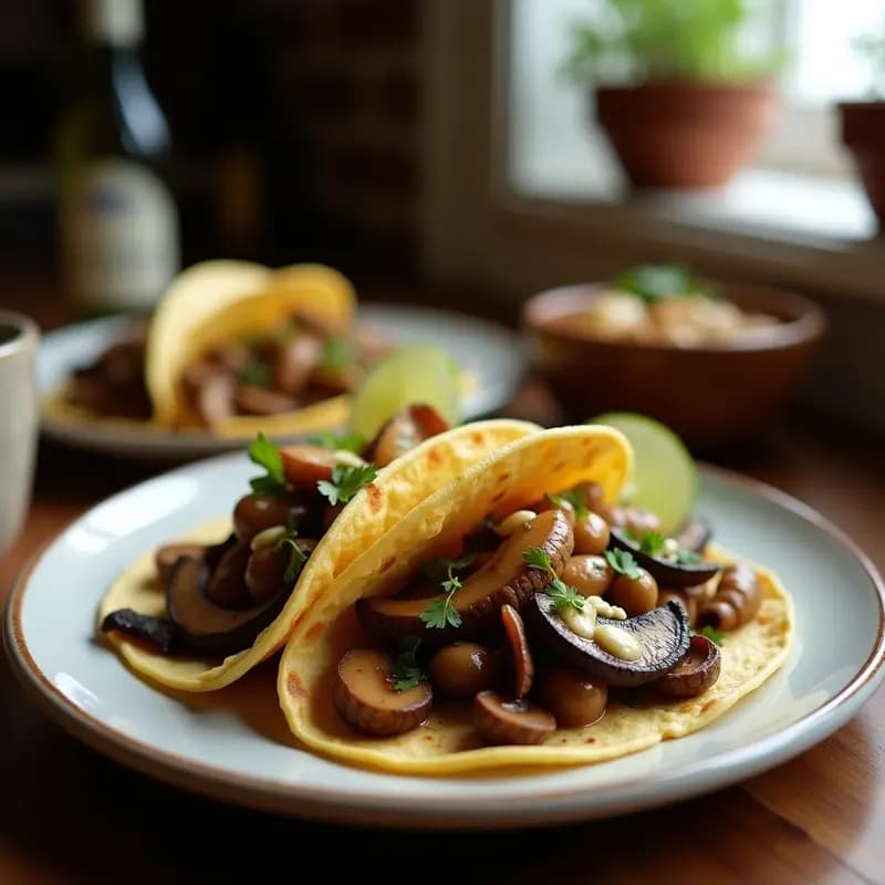 Tacos de Café y Hongos Oysters: Receta Vegana en Airfryer con Toque Ahumado
