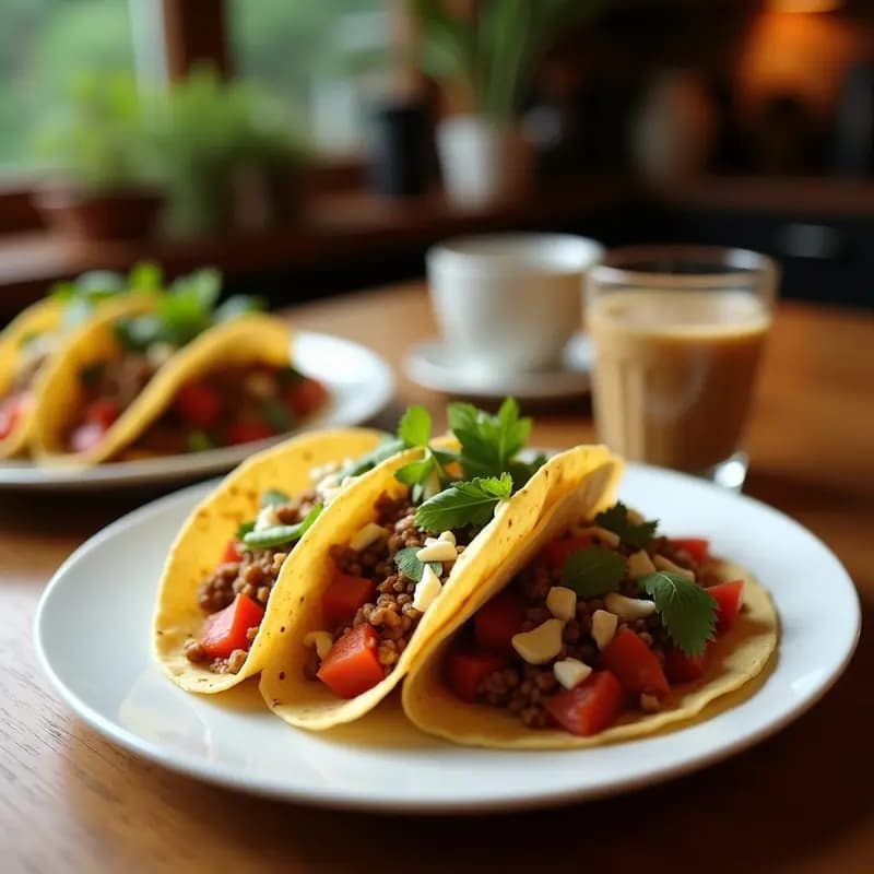 Tacos de Café con Leche Veganizado: Postre Innovador con Toque Energético