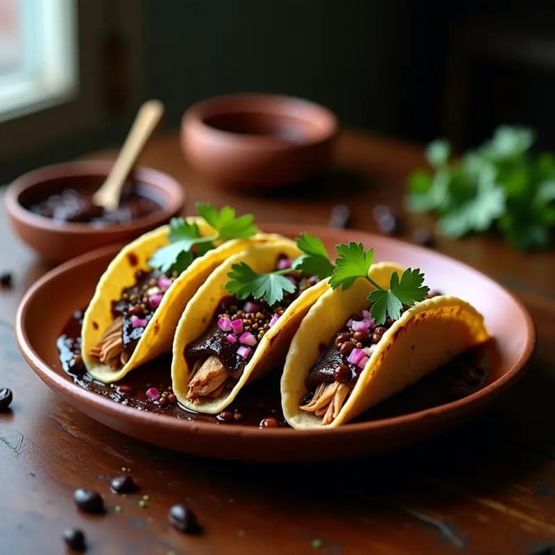 Tacos de Café con Mole Negro: Receta Oaxaqueña Auténtica y Sorprendente