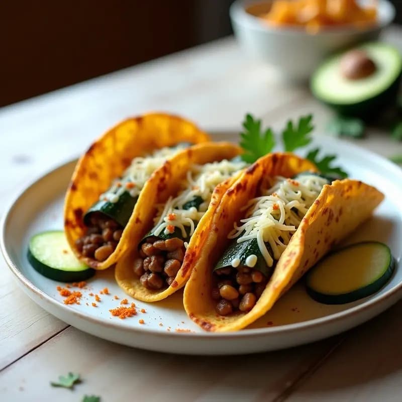 Tacos de Calabacín Rellenos de Carne Picada de Berenjena: Receta Keto en Airfryer