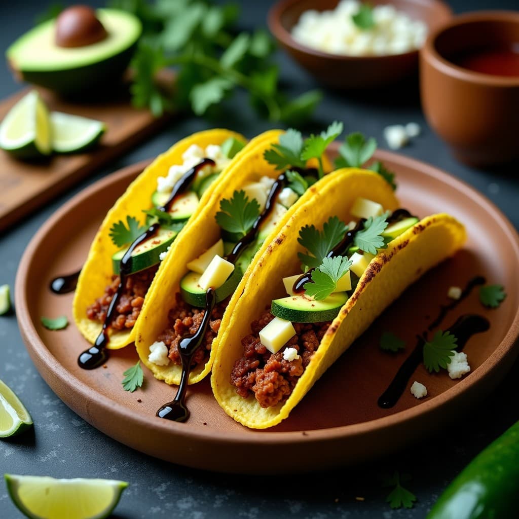Tacos de Calabacín y Carne Picada de Soja: Receta Mexicana Low-Carb en Airfryer