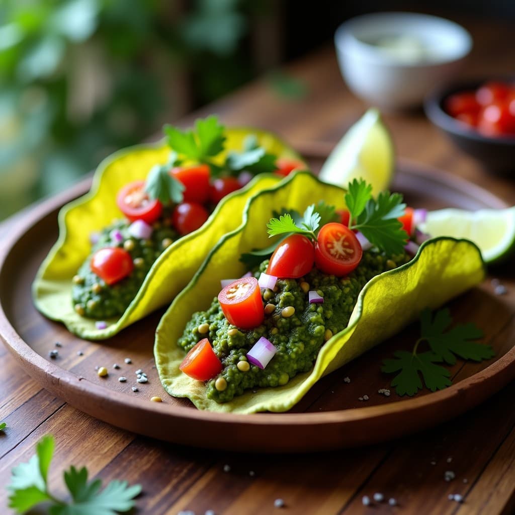 Tacos de Calabacín Deshidratado con Guacamole de Aguacate Negro: Receta Keto y Crudivegana