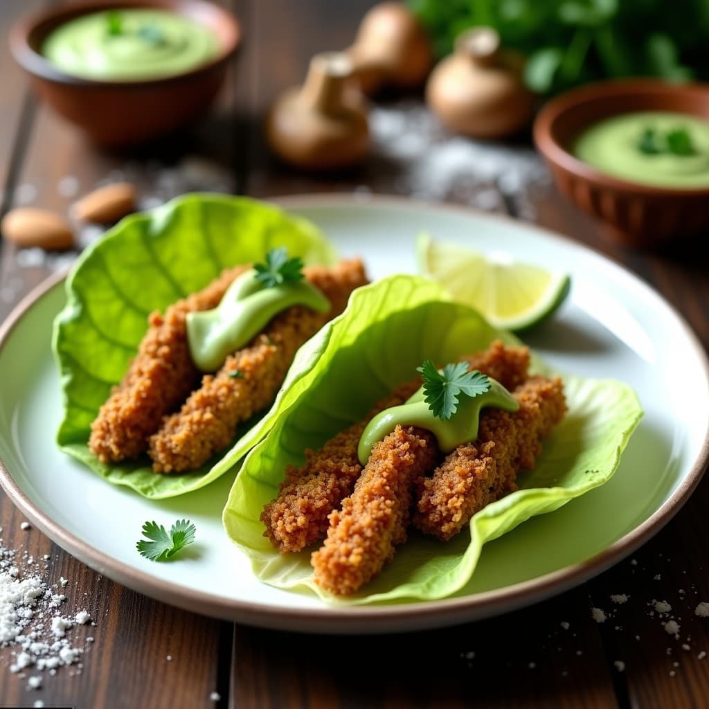 Tacos de Calabacín y Hongos Rebozados en Harina de Almendra: Receta Mexicana Low-Carb