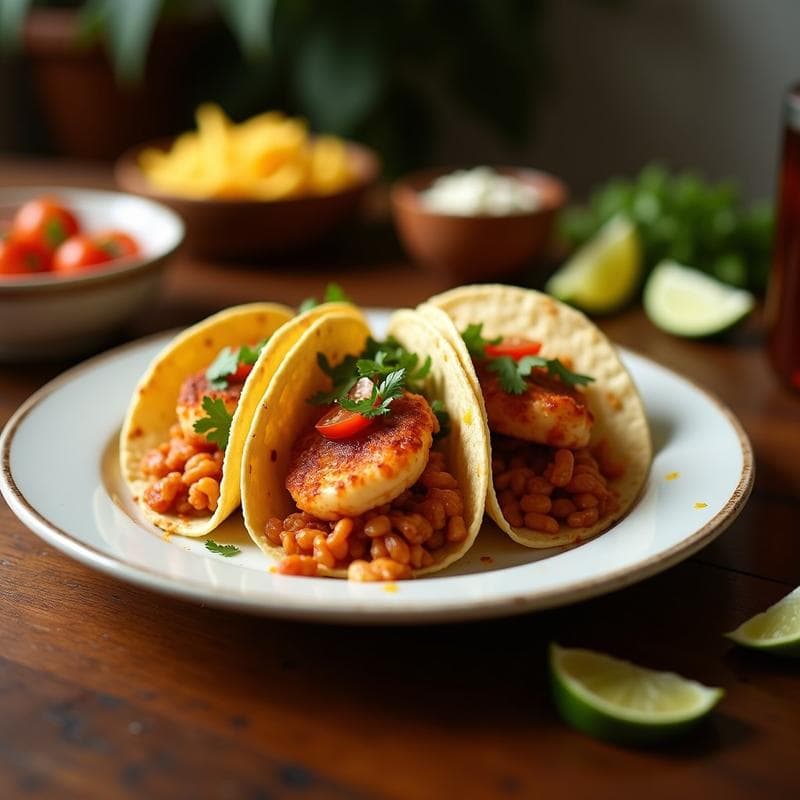 Tacos de Camarón Adobado con Piña Asada: Receta en Airfryer con Sabor Costero Mexicano
