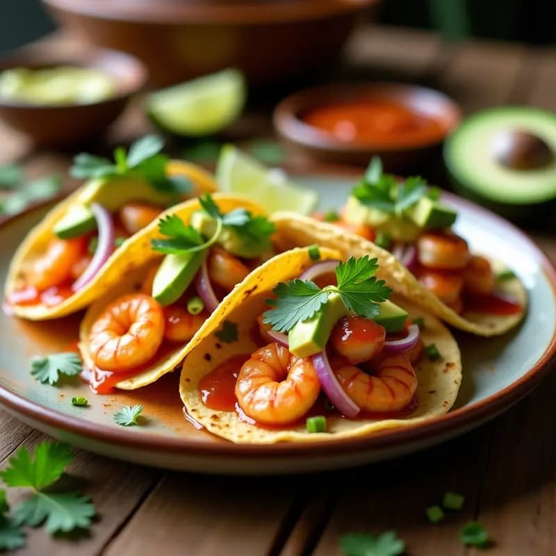 Tacos de Camarón con Aguacate y Salsa Chipotle: Receta Rápida y Alta en Proteínas