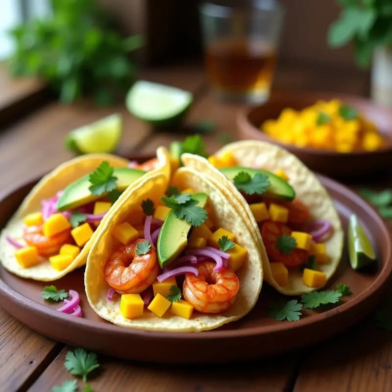 Tacos de Camarón Ahumado y Mango: Receta Rápida con Toque Tropical y Alta en Proteína