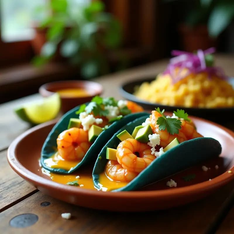 Tacos de Camarón al Ají Amarillo: Receta Peruano-Mexicana Fusion con Toque Picante