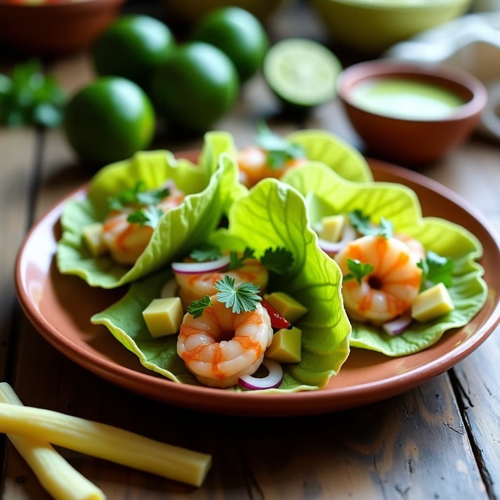 Tacos de Camarón y Jicama: Receta Mexicana Crudivegana con Aderezo de Limón y Chile