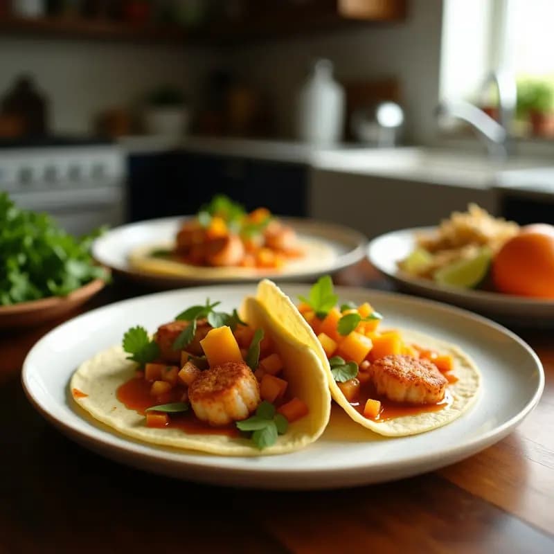 Tacos de Camarón con Mango y Ají: Receta Mexicana Express con Toque Gourmet