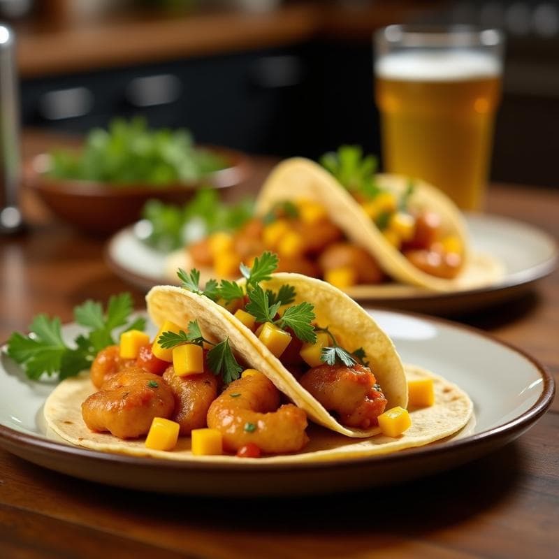 Tacos de Camarón al Moor con Salsa de Mango y Jalapeño: Receta Mexicana en Airfryer