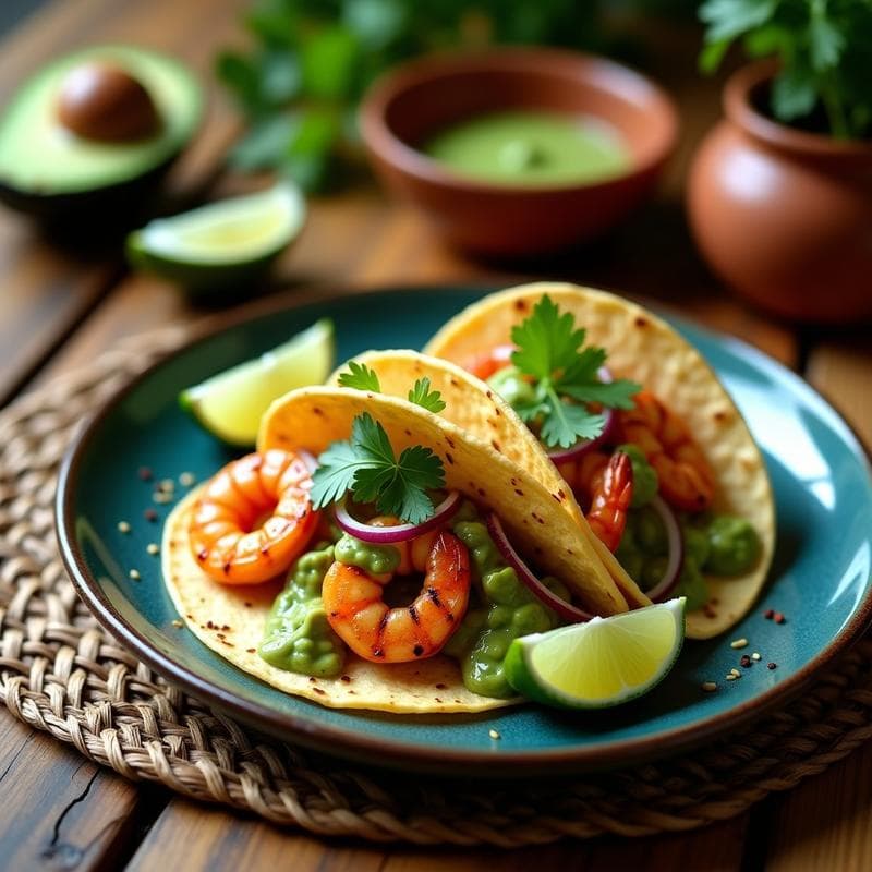 Tacos de Camarón con Salsa de Maracuyá y Aguacate: Receta Mexicana Alta en Proteína
