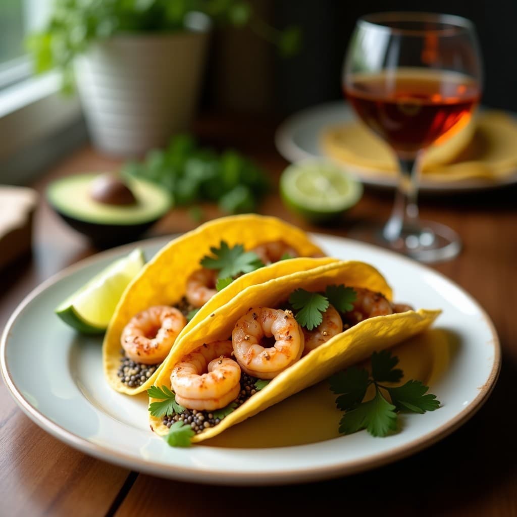 Tacos de Camaroncitos de Chía con Salsa de Aguacate y Limón: Receta Vegana con Toque Marino en Airfryer