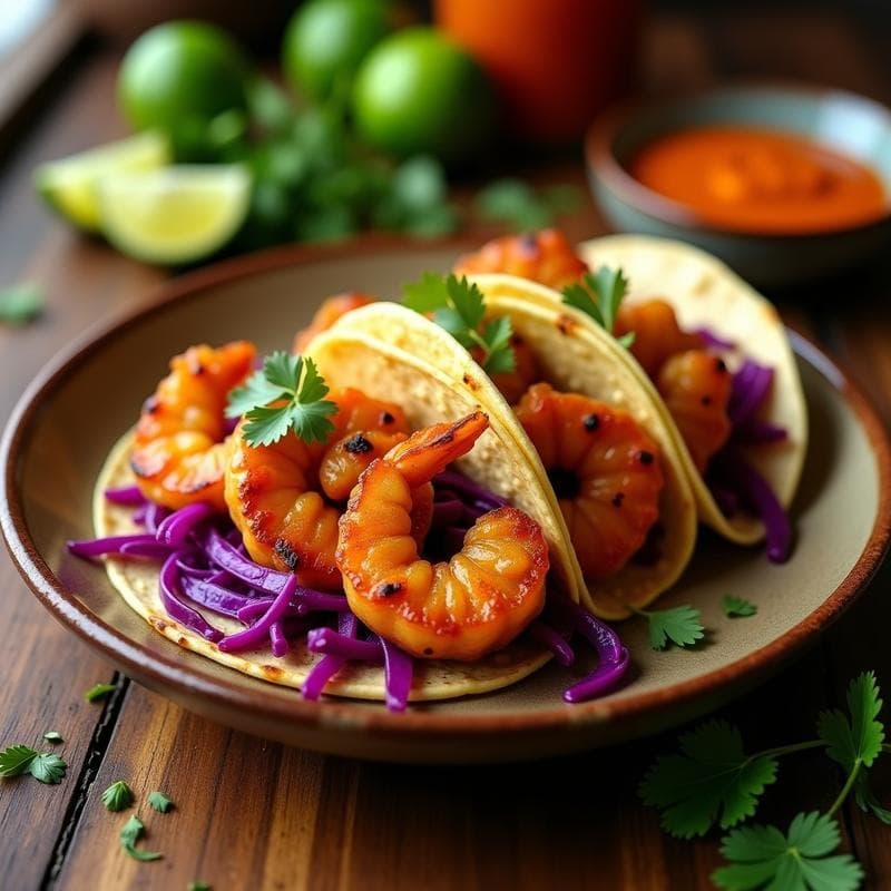 Tacos de Camarones Ahumados con Salsa de Piña Habanera: Receta en Airfryer Crujiente