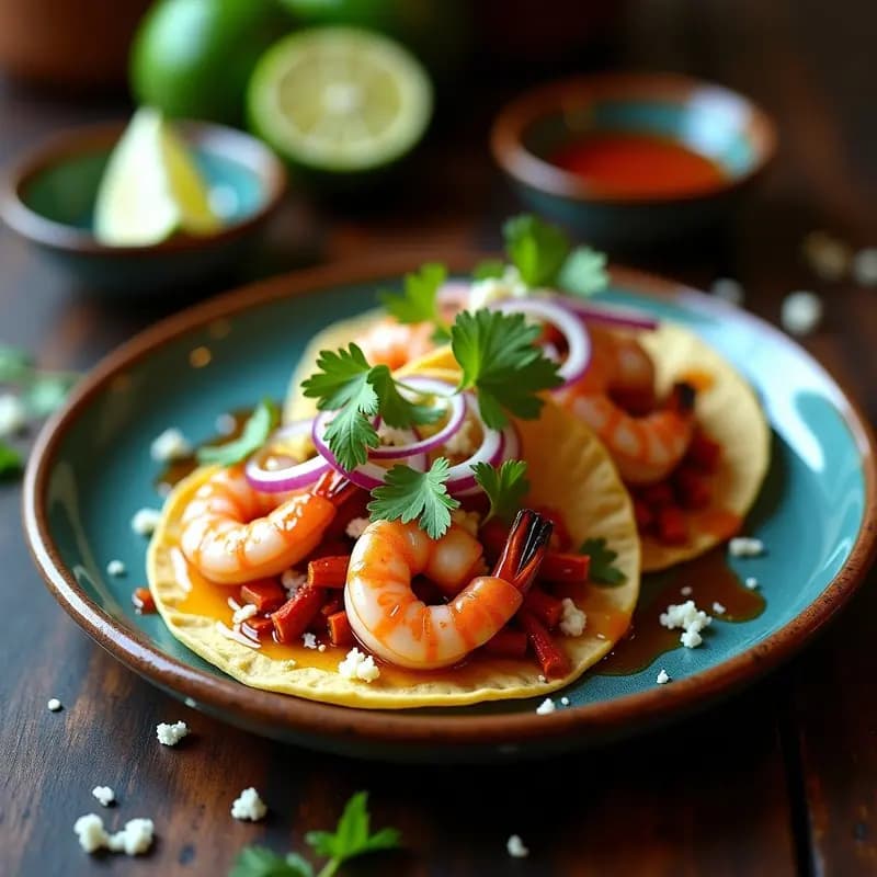 Sciencia de Camarones al Ajillo y Chile de Árbol: Taco Mexicano Gourmet en 20 Minutos