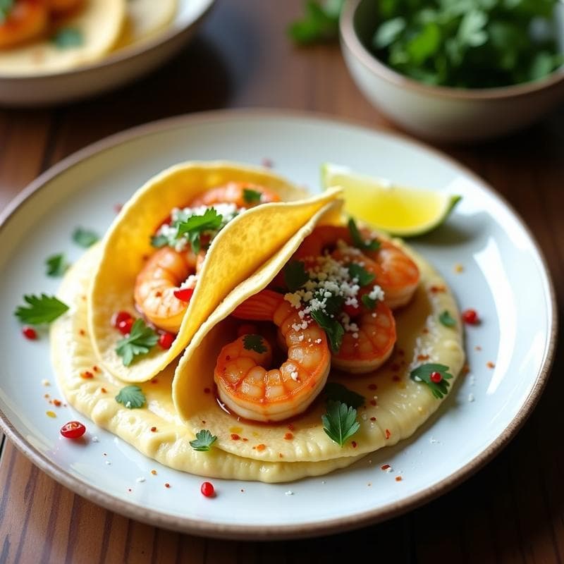 Tacos de Camarones al Ajillo con Puré de Coliflor: Receta Mexicana Keto en 15 Minutos