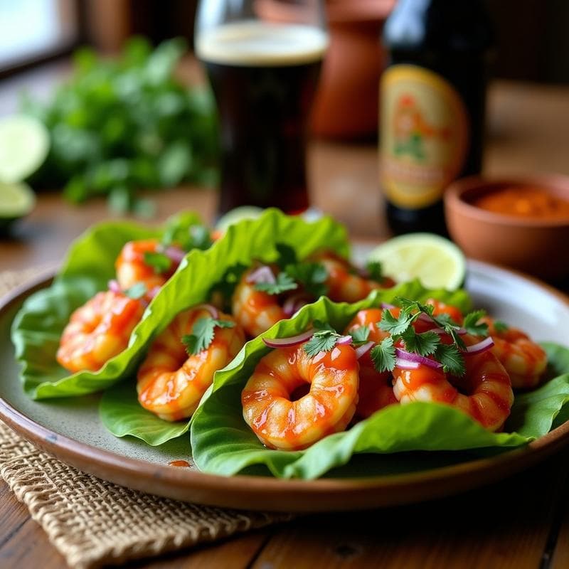Tacos de Camarón en Cerveza con Salsa de Chipotle y Mango: Receta Mexicana Baja en Carbohidratos