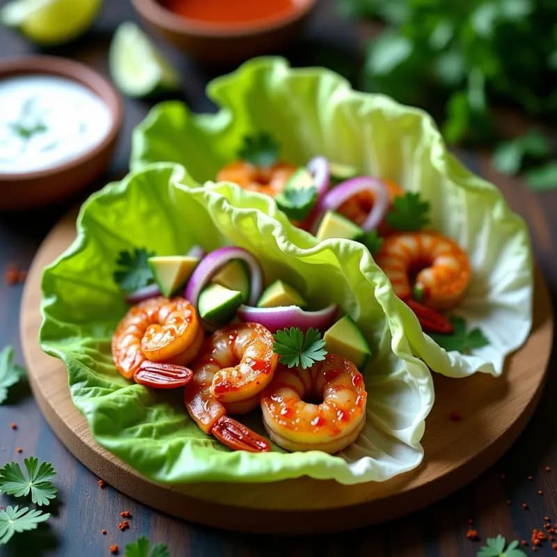 Tacos de Camarón y Chipotle en Hoja de Lechuga: Receta Mexicana Sin Tortillas y Sin Gluten