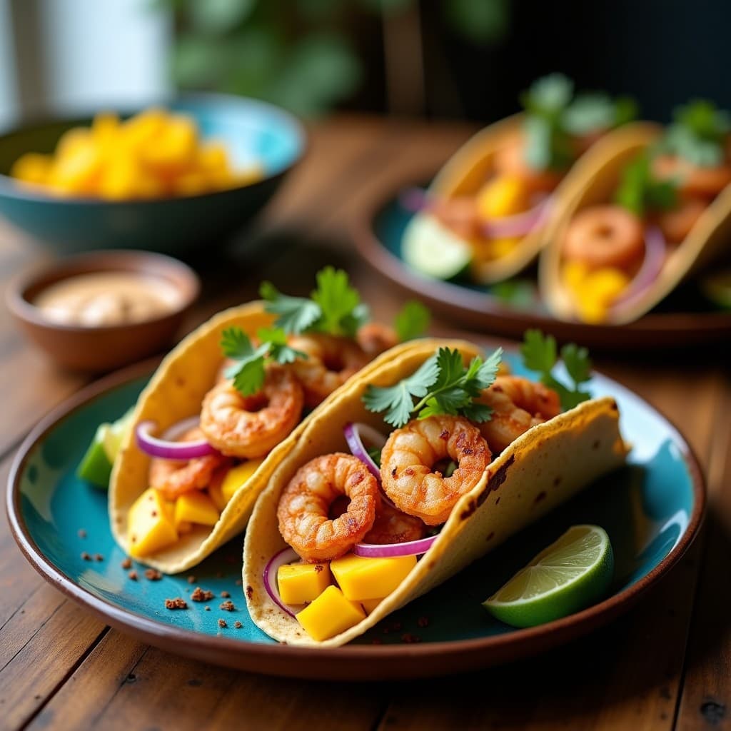 Tacos de Camarones al Chipotle y Mango: Receta Mexicana en Airfryer con Toque Picante
