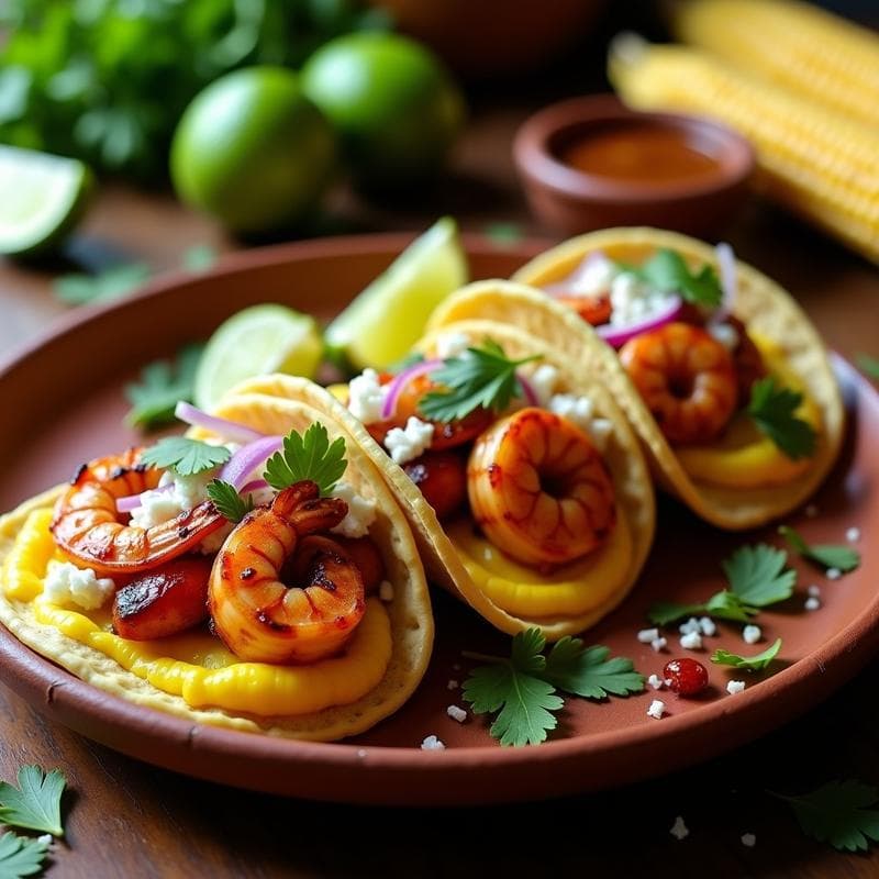Tacos de Camarones al Chipotle y Puré de Elote: Receta Mexicana en Airfryer Sin Aceite