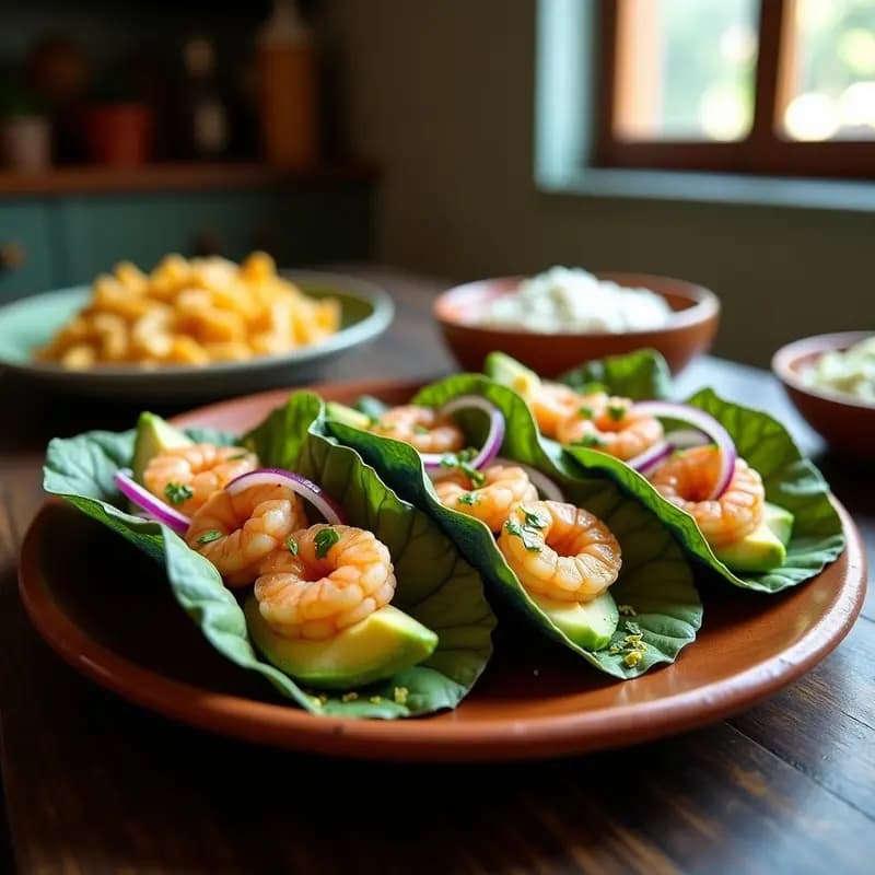Tacos de Camarón al Mojillo con Tortillas de Maíz Azul: Receta Mexicana Gourmet y Sin Gluten