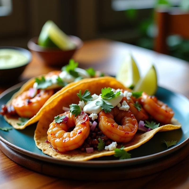 Tacos de Camarones al Mojo de Ajo y Chile Pasilla: Receta Mexicana en Airfryer
