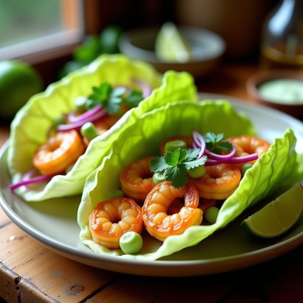 Tacos de Camarones al Mojo de Ajo en Hoja de Repollo: Receta Baja en Carbohidratos y Keto