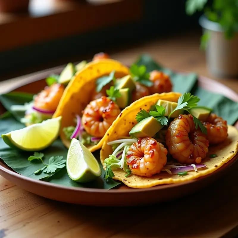 Tacos de Camarones al Mojo de Ajo con Tortillas de Harina de garbanzo: Receta Mexicana Crujiente y Sin Gluten