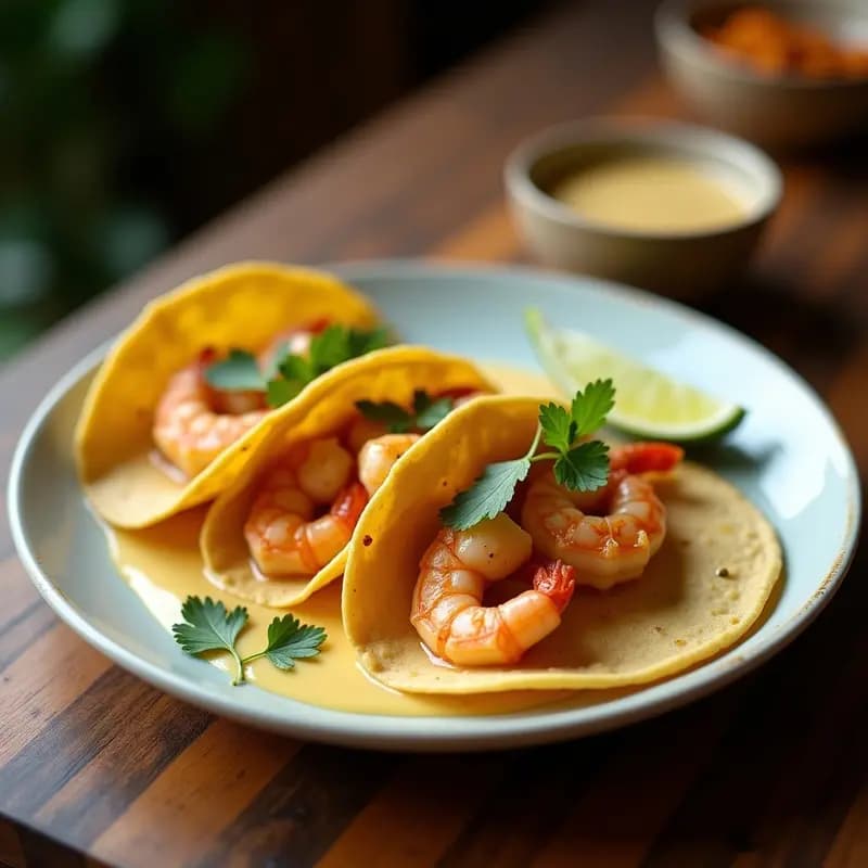 Tacos de Camarones al Moqueca con Leche de Coco: Receta Brasilera en Airfryer con Toque Picante