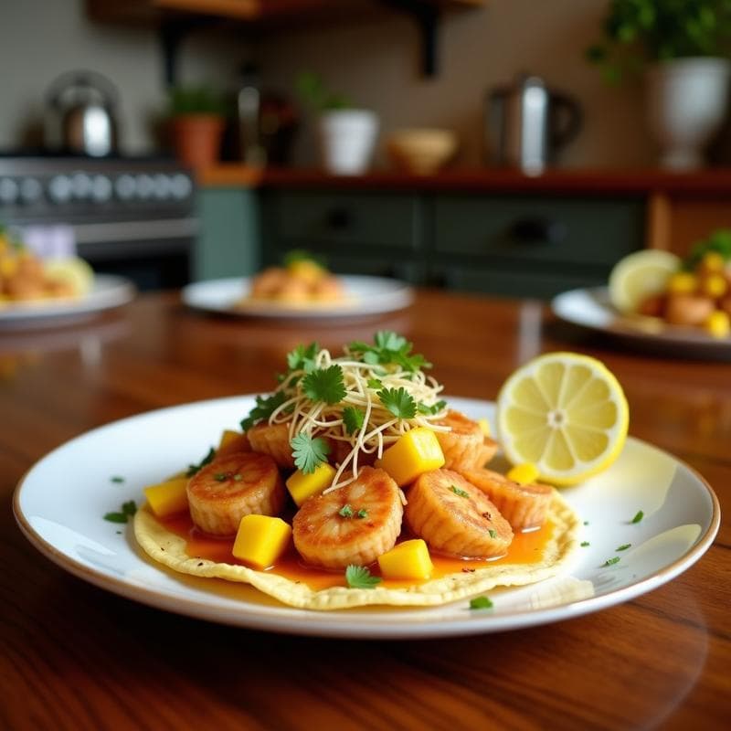 Tacos de Camarones con Rebozado de Harina de Arroz y Mango: Receta Tailandesa Crujiente en Airfryer