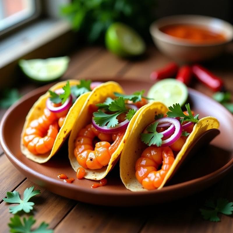 Tacos de Camarón con Salsa de Guayaba y Chile de Árbol: Receta Mexicana Picante