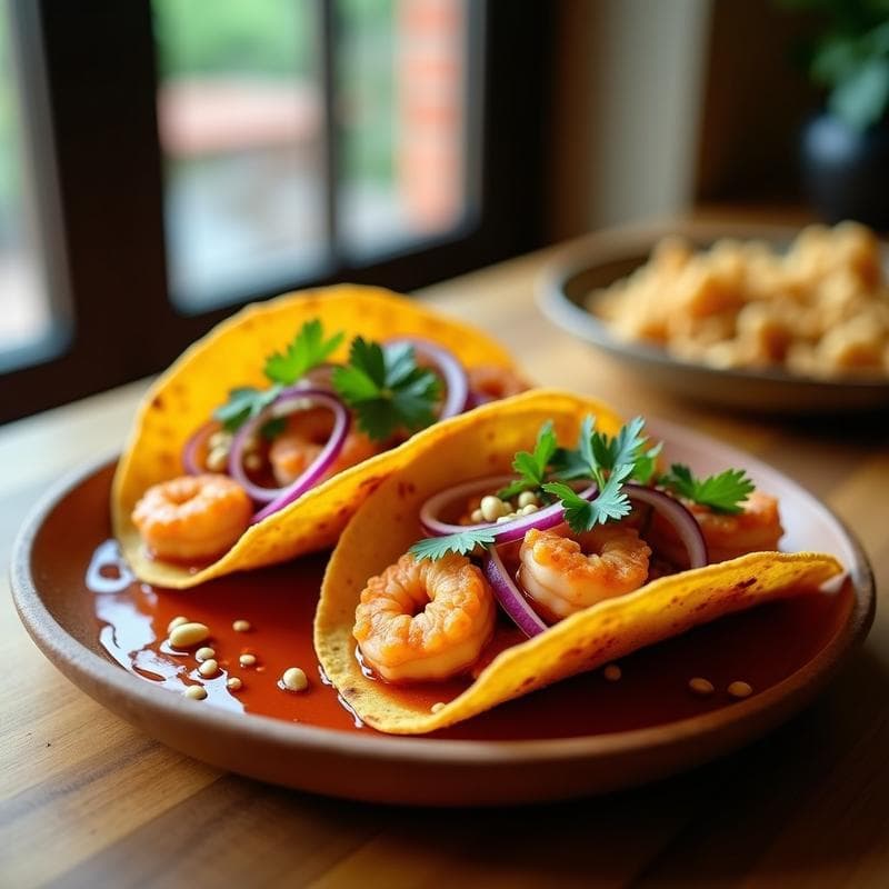Tacos de Camarones con Salsa de Tamarindo y Chile: Receta Tailandesa en Airfryer