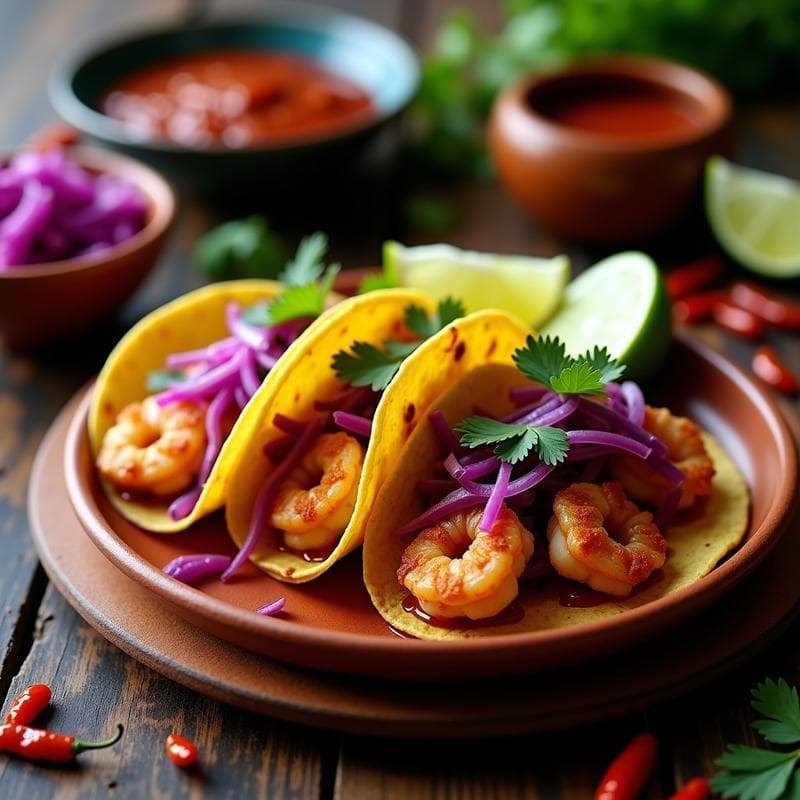 Tacos de Camarón al Chipotle con Col Morada: Receta Mexicana en Airfryer en 20 Minutos