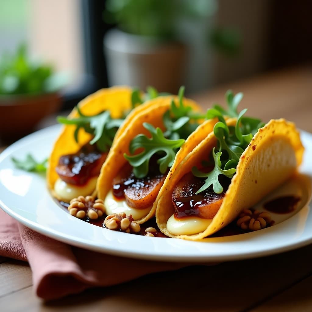Tacos de Camembert Fundido con Mermelada de Higos y Rúcula: Receta Gourmet en Airfryer