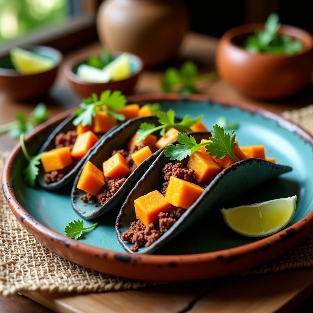 Tacos de Camote y Chorizo de Seri Urna: Receta Mexicana Vegana con Toque Ahumado