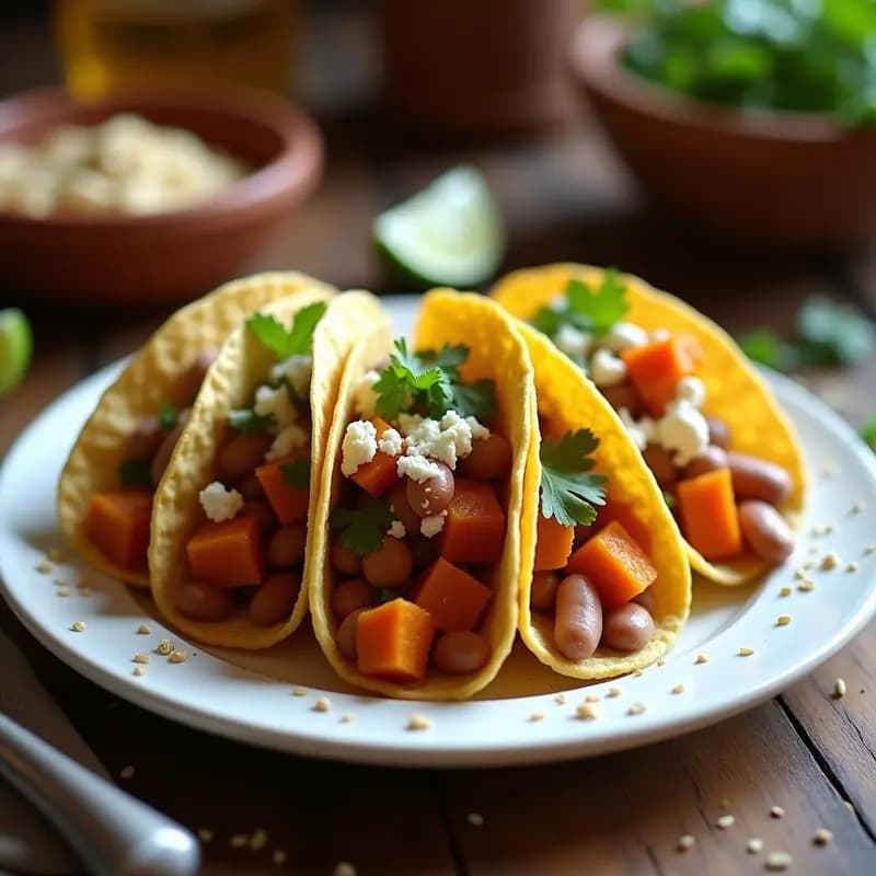 Tacos Dorados de Camote y Frijoles con Salsa de Chipotle: Receta Mexicana Vegetariana