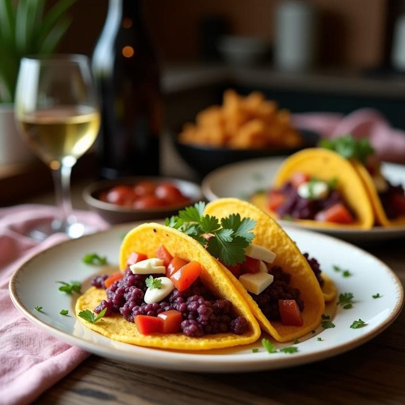 Tacos de Camote Morado y Feta: Receta Vegana Crujiente en Airfryer sin Harina