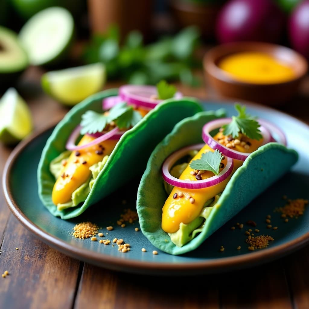 Tacos de Camu Camu y Aguacate con Salsa de Ají Amarillo: Receta Peruana Antioxidante en 10 Minutos